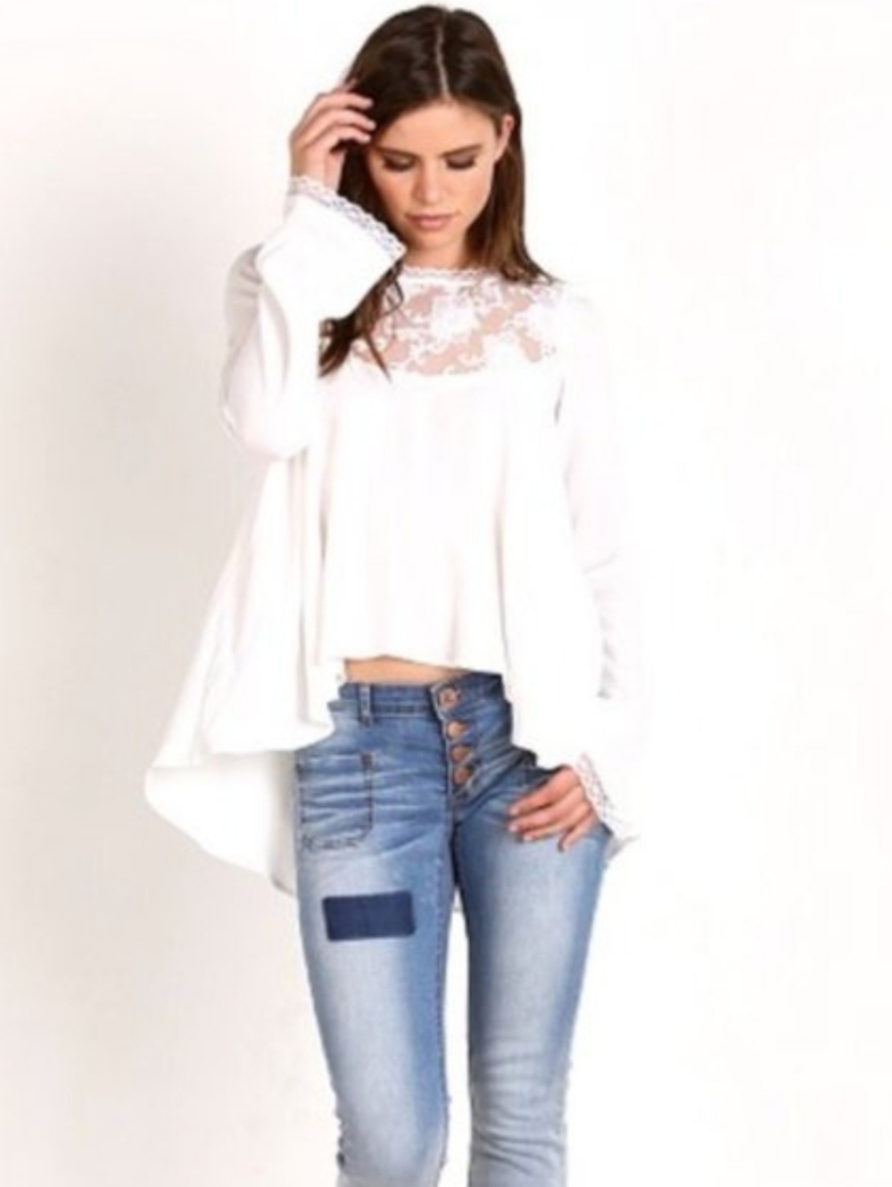 For Love and Lemons Ellery bell sleeve top size XS